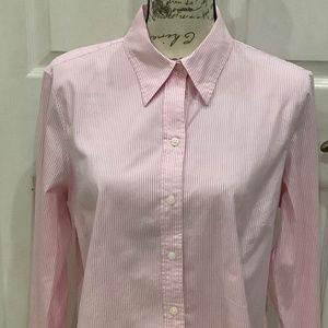 Izod, pin stripe collared shirt, size XL